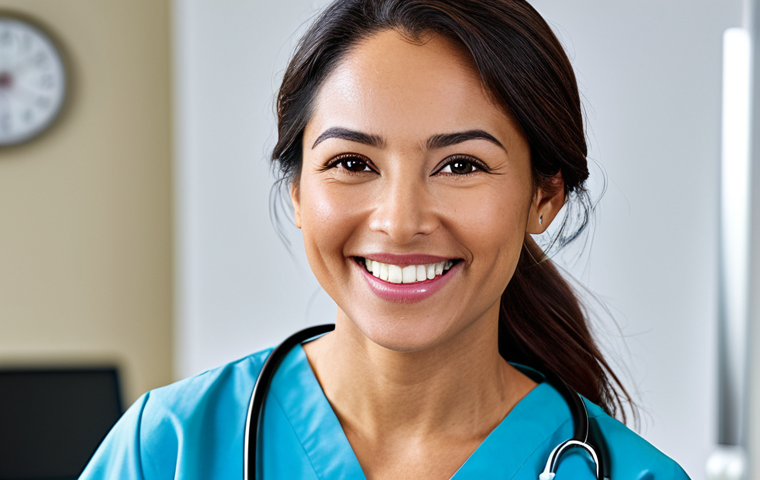 **

"A friendly and professional nurse, fully clothed in scrubs, smiling warmly at the camera in a brightly lit doctor's office. She is giving a video introduction, emphasizing her passion for patient care and highlighting her experience. Clean background, positive energy, appropriate attire, safe for work, perfect anatomy, natural proportions, professional headshot photography, high quality, modest"

**