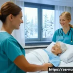 간호사의 해외 인턴십 성공 사례 - **Prompt 1: Nordic Nursing Excellence and Care**
    "A candid, medium shot of a young Spanish femal...