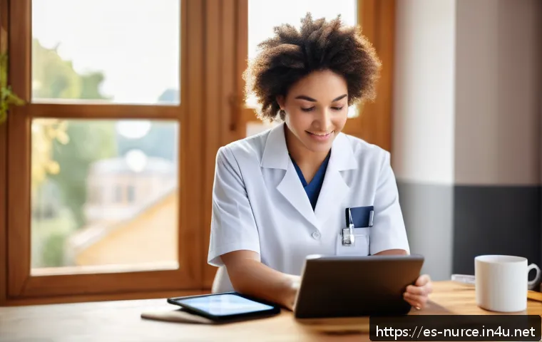 간호사와 봉사활동을 병행하기 - A compassionate female nurse in her late 20s planning her week on a digital tablet at home, sitting ...